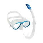 Cressi Set Perla Silicone Mask + Mexico Snorkel Clear/Blue - Μάσκα + Αναπνευστήρας
