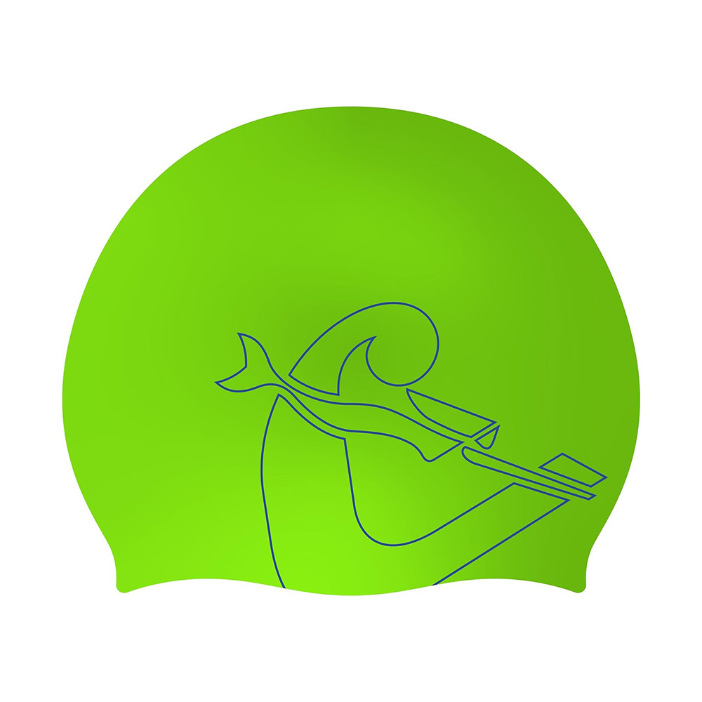 CRESSI-RICKY-1 CRESSI Ricky Junior Swim Cap Lime /  Blue - Παιδικό σκουφάκι σιλικόνης για κολύμβηση - Image 1