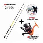 Combo Spinning Robinson Powerflex Spin 240 / 10-30gr + Robinson Holiday 303 + Ryobi Iron Max X 300m 0.26mm