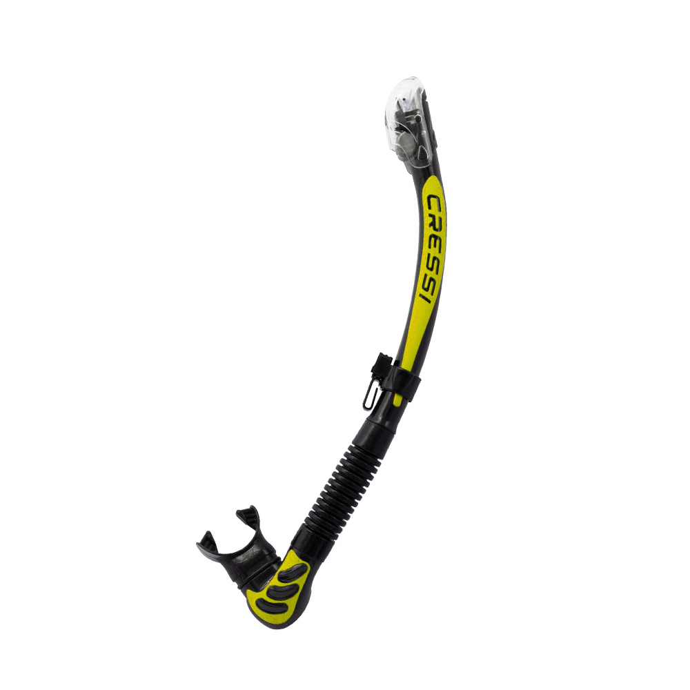 CRESSI-ALPHA-ULTRA-DRY-SNORKEL-BLACK-YELLOW Cressi Alpha Ultra Dry Snorkel Black/Yellow - Αναπνευστήρας - Image 1