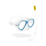 Cressi Set Perla Jr Silicone Mask + Mini Island Snorkel Clear/Frame Blue - Μάσκα & Αναπνευστήρας